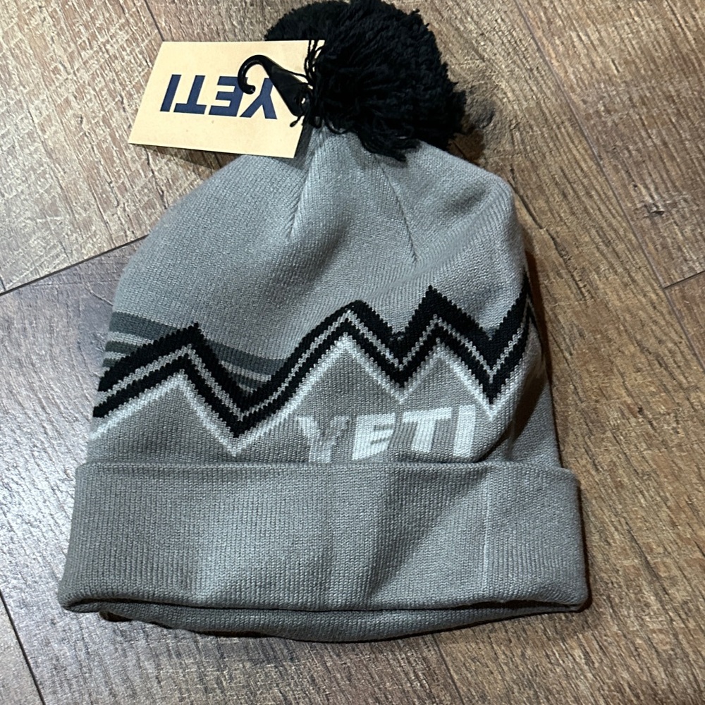 Yeti Gray and Black Knit Beanie